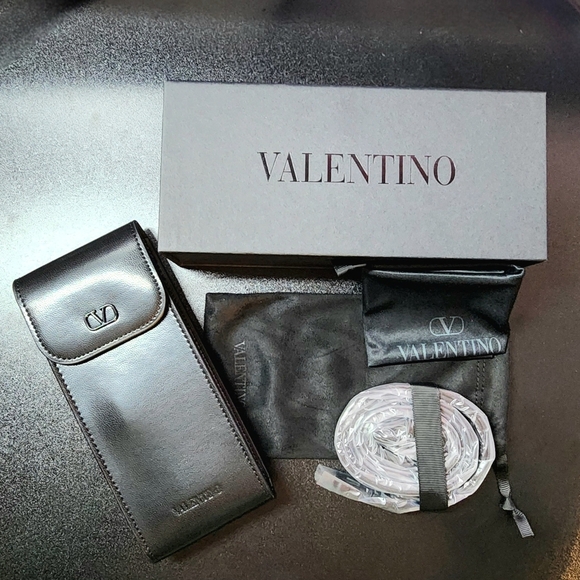 NEW AUTH Valentino Burgundy Titanium V-STUD VLS-122 Geometric $810 Sunglasses